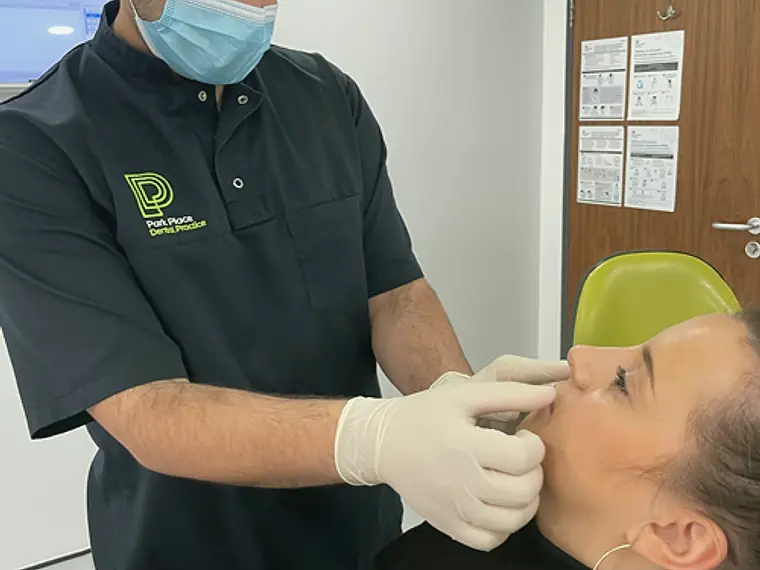 A Park Place clinician treating a patient